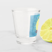 イエローサンシャインブルースカイ名前をカスタムする ショットグラス (左)