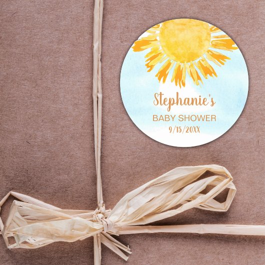 イエローサンシャインベビーシャワー ラウンドシール