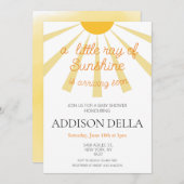 イエローサンシャインベビーシャワー 招待状 (正面/裏面)