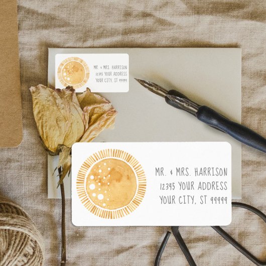 イエローサンシャインボホモダンマスタードアドレス ラベル