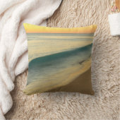 イエローサンセットアットザビーチアクリルのアートワーク | クッション (ブランケット)