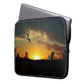 イエローサンセットグラスメドウエレクトロニクスバッグ ラップトップスリーブ (正面左)
