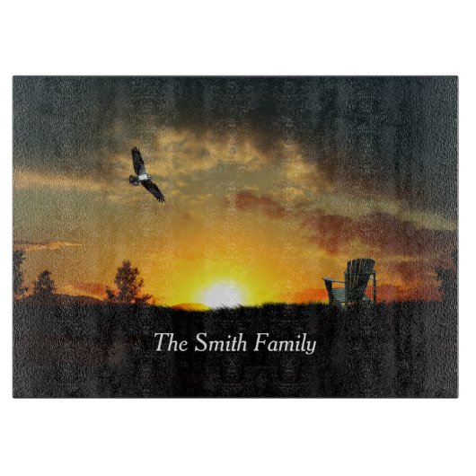 イエローサンセットグラスメドウカットボード カッティングボード (正面)