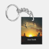 イエローサンセットグラスメドウキーチェーン キーホルダー (正面左)