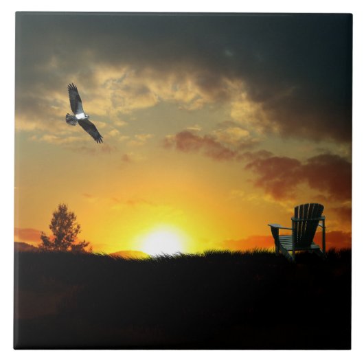 イエローサンセットグラスメドウセラミックタイル タイル (正面)