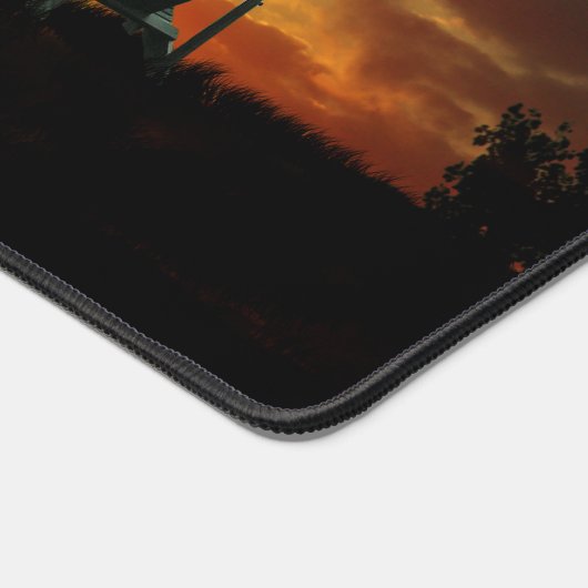 イエローサンセットグラスメドウデスクマット デスクマット (コーナー)