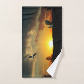 イエローサンセットグラスメドウハンドタオル ハンドタオル (ハンドタオル)