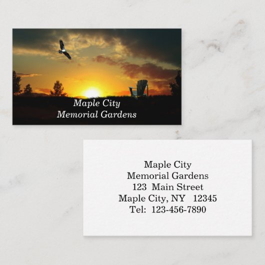 イエローサンセットグラスメドウビジネスカード 名刺 (正面/裏面)