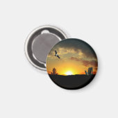イエローサンセットグラスメドウマグネット マグネット (正面/裏面)