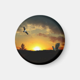 イエローサンセットグラスメドウマグネット マグネット