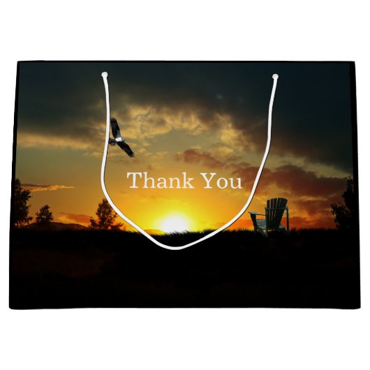 イエローサンセットグラスメドウ抱き枕 ラージペーパーバッグ (正面)