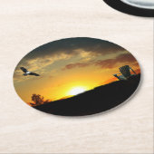 イエローサンセットグラスメドウ紙コースター ラウンドペーパーコースター (アングル)