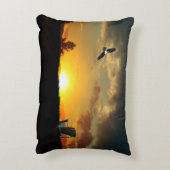 イエローサンセットグラスメドウ装飾用クッション アクセントクッション (裏面(縦))