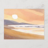 イエローサンセットショア | 水の色のエアイ絵を描ズ ポストカード (正面)