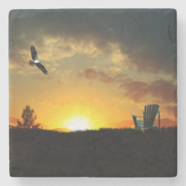 イエローサンセットブラッシメドーストーンコースター ストーンコースター