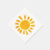 イエローサンファースト誕生日パーティー スタンダードカクテルナプキン (角)