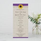 イエローサンフラワーアンドバーラップパープル結婚式 プログラム (スタンド正面)