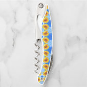 イエローサンフラワーウェイターコルク栓抜 ソムリエナイフ (正面)