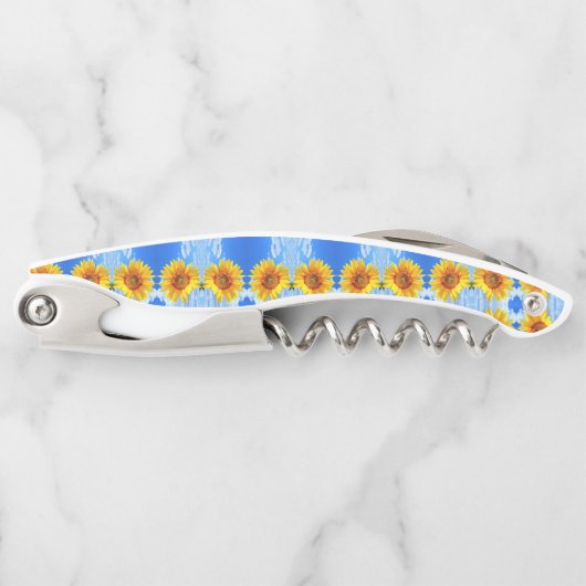 イエローサンフラワーウェイターコルク栓抜 ソムリエナイフ (正面)