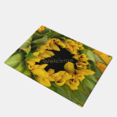 イエローサンフラワーウェルカム文字 ドアマット (アングル)