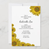 イエローサンフラワーエッジブライダルシャワー 招待状 (正面)