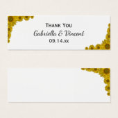 イエローサンフラワーエッジ結婚式の引き出物ラベル (正面&裏面)