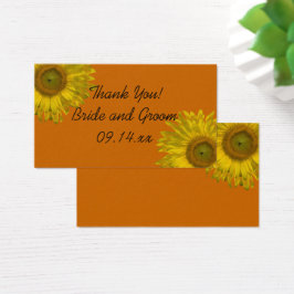 イエローサンフラワーオンオレンジ結婚式の引き出物ラベル