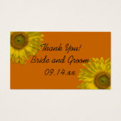 イエローサンフラワーオンオレンジ結婚式の引き出物ラベル (正面)