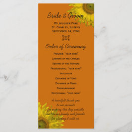 イエローサンフラワーオンオレンジ結婚式 プログラム