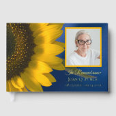 イエローサンフラワーオンブルーお祝いオブライフ ゲストブック (正面)