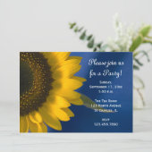 イエローサンフラワーオンブルージェネラルパーティの招待状 招待状 (スタンド正面)