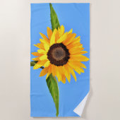 イエローサンフラワーオンブルースカイビーチタオル ビーチタオル (正面)