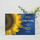 イエローサンフラワーオンブルーバースデーパーティー 招待状 (スタンド正面)