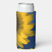 イエローサンフラワーオンブルー結婚式の引き出物 スリム缶クーラー (Seltzer正面)