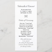 イエローサンフラワーオンホワイト結婚式 プログラム (裏面)