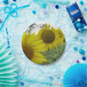 イエローサンフラワーカスタムズ紙プレート7 in ペーパープレート (パーティー)