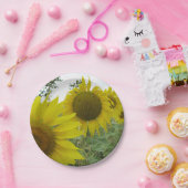 イエローサンフラワーカスタムズ紙プレート7 in ペーパープレート (パーティー)