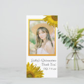 イエローサンフラワーキンセアニェラサンキューフォトカード サンキューカード (スタンド正面)