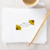 イエローサンフラワーキンセアニェラサンキューメッセージカード ラベル (インサイチュ)