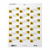 イエローサンフラワーキンセアニェラサンキューメッセージカード ラベル