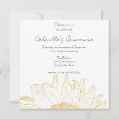 イエローサンフラワーグラフィックキンセアニェラパーティー 招待状 (正面)