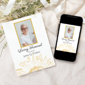 イエローサンフラワーグラフィックリビング葬儀パーティー 招待状