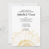 イエローサンフラワーグラフィック結婚スのリハーサルディナー 招待状 (正面)