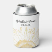 イエローサンフラワーグラフィック結婚式の引き出物 缶クーラー (缶正面)