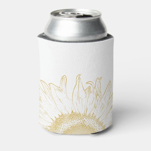 イエローサンフラワーグラフィック結婚式の引き出物 缶クーラー (缶裏面)