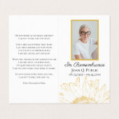 イエローサンフラワーグラフィック葬儀記念祈りの言葉 名刺 (外部フラット)