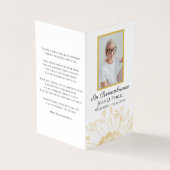 イエローサンフラワーグラフィック葬儀記念祈りの言葉 名刺 (外部)