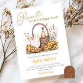 イエローサンフラワーサマーピクニックブライダルシャワー 招待状