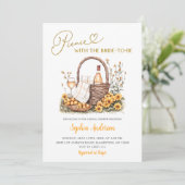 イエローサンフラワーサマーピクニックブライダルシャワー 招待状 (スタンド正面)