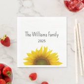 イエローサンフラワーサマーファミリー懇親会バーベキュー スタンダードランチョンナプキン (インサイチュ)